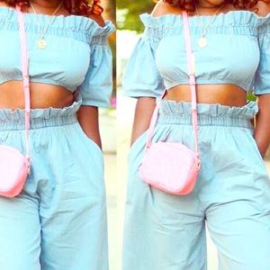 Denim two piece set